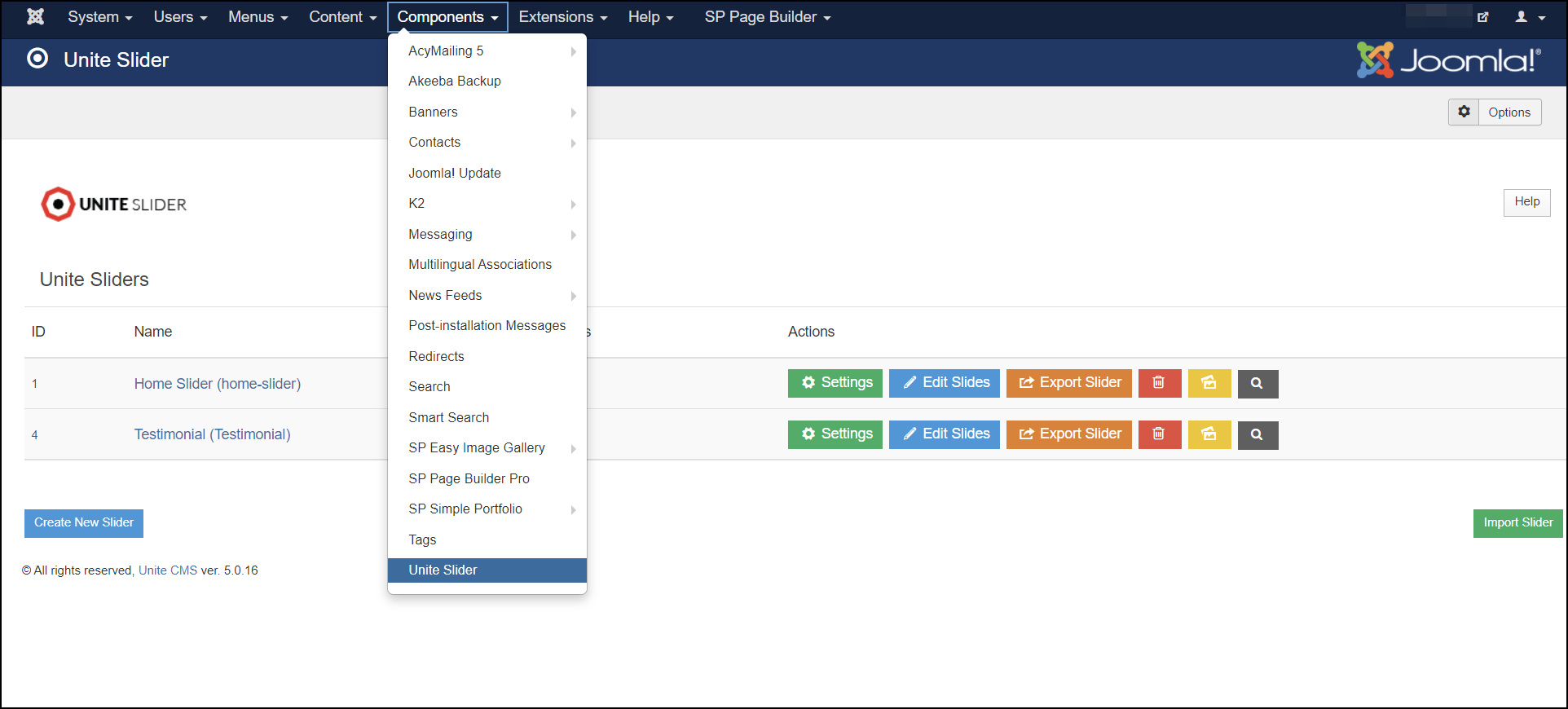 Joomla 3 - Access Unite Slider