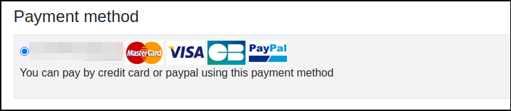 Joomla 4 - Payment methods listed